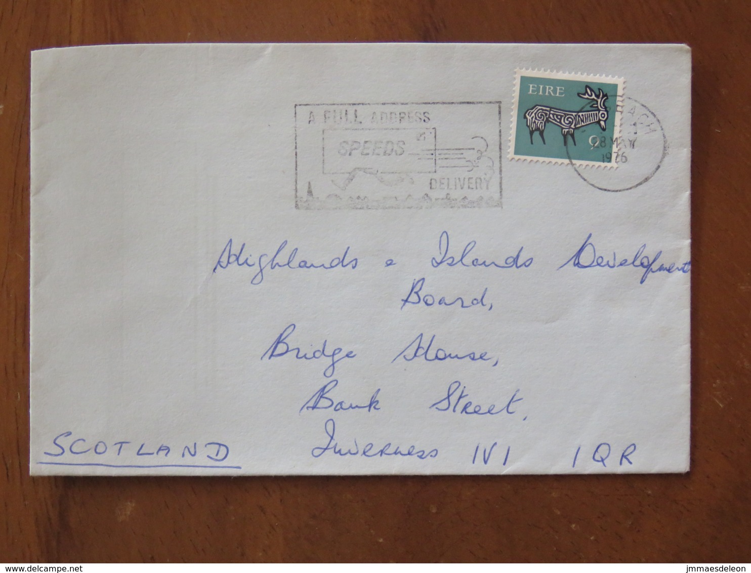 Ireland 1976 Cover To Scotland - Deer - Speed Delivery Slogan - Lettres & Documents