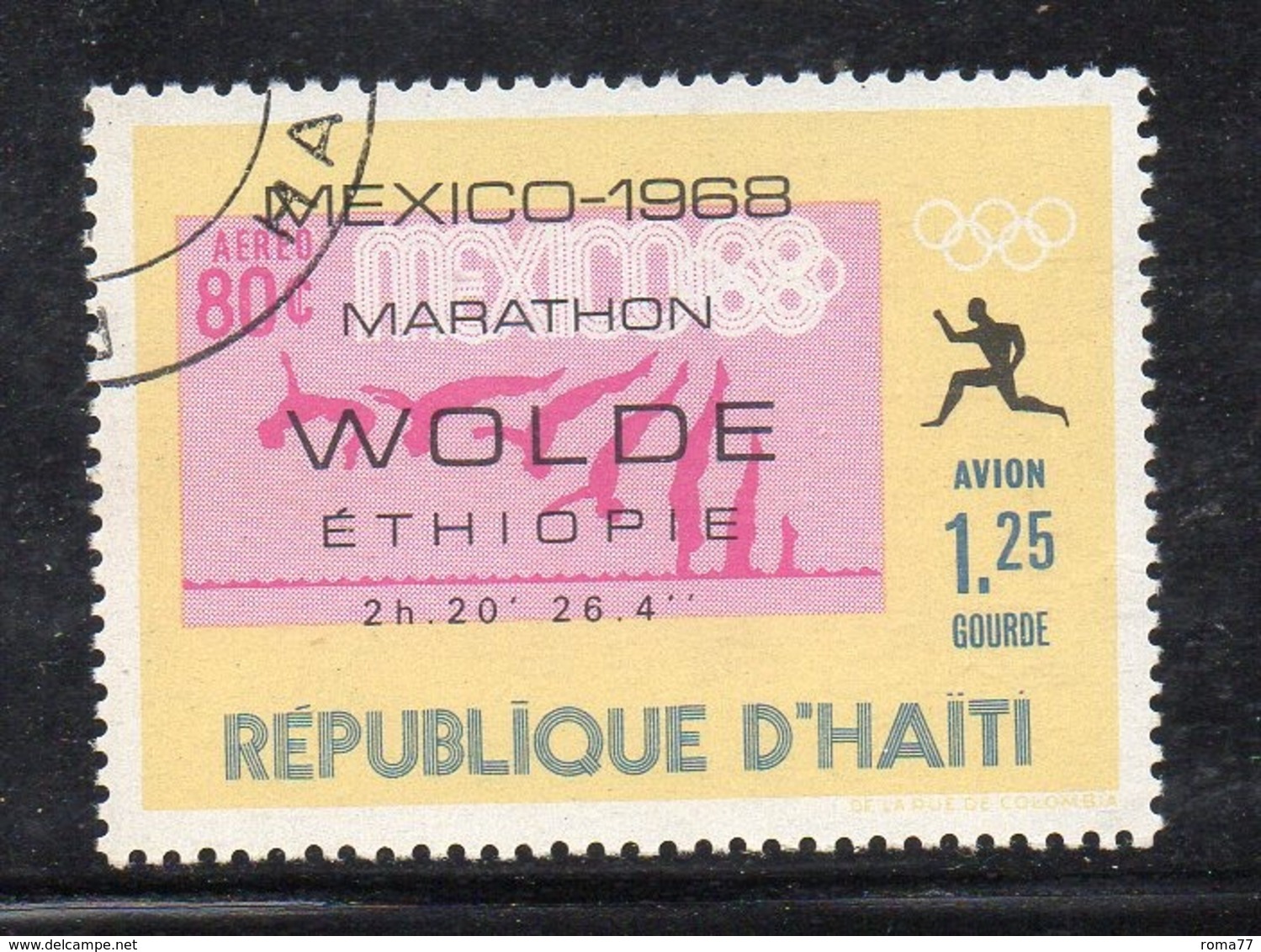 APR2988 - HAITI 1969 , Posta Aerea  Yvert N. 414  Usato Con Gomma (2380A)  Olimpiadi Wolde - Haiti