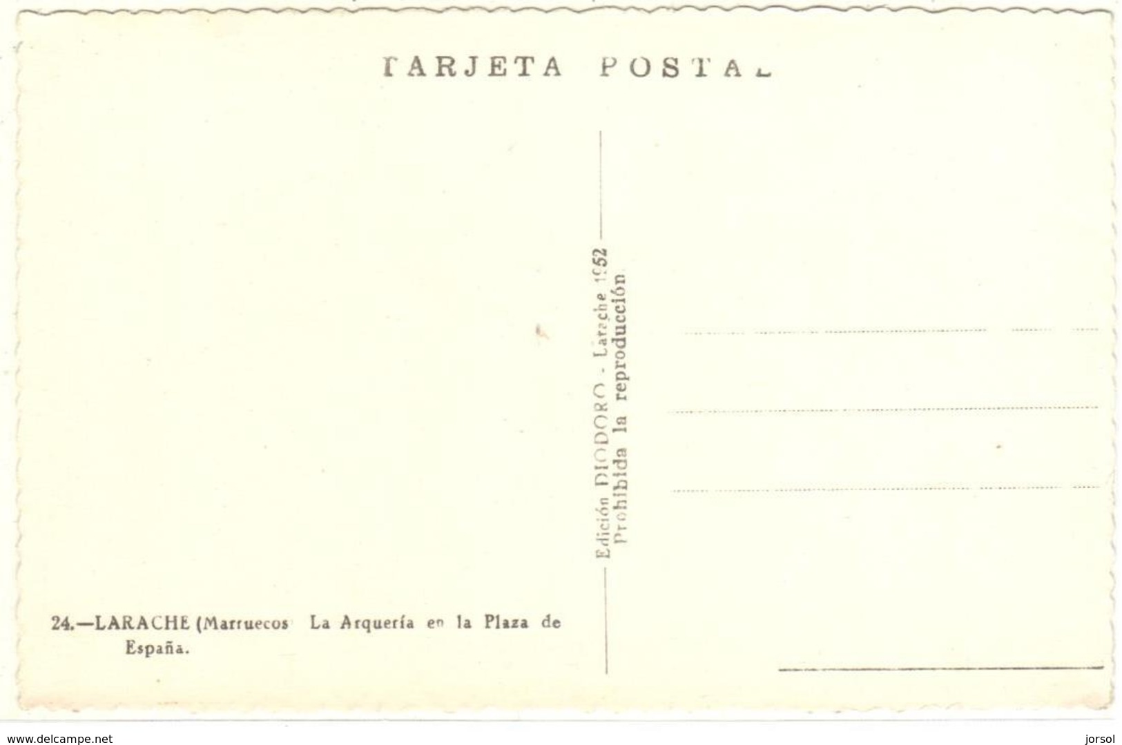 POSTAL  LARACHE  -MARRUECOS  - LA ARQUERIA EN LA PLAZA DE ESPAÑA - Otros & Sin Clasificación