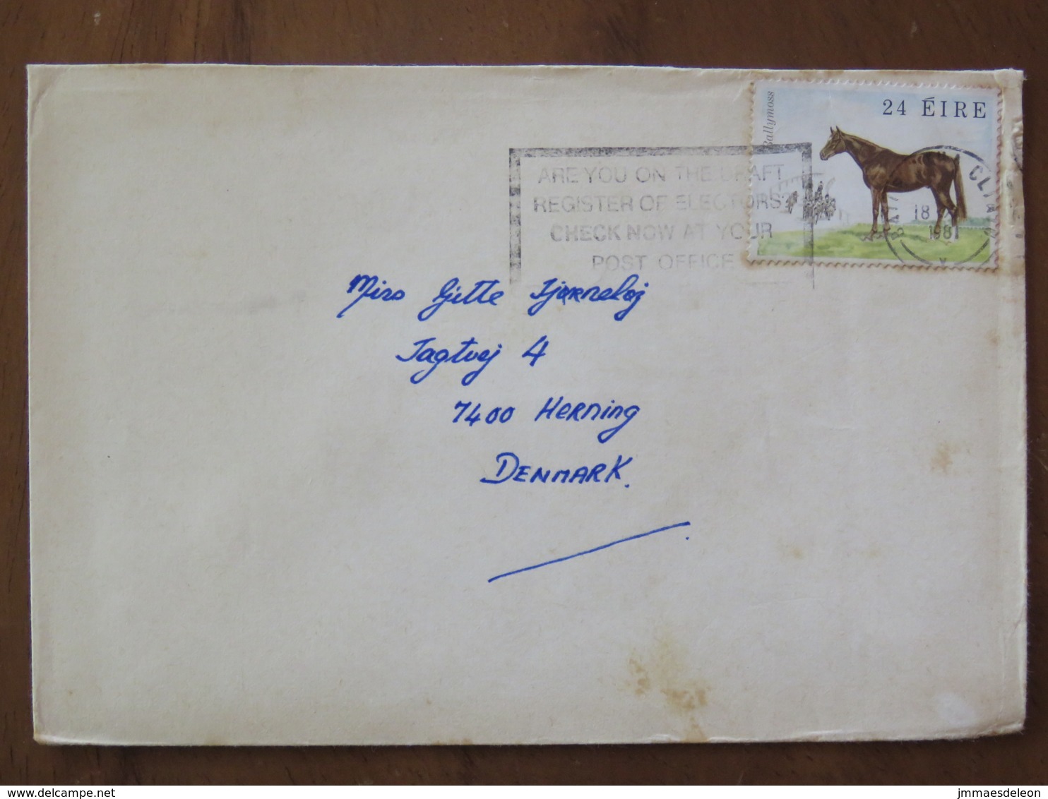 Ireland 1981 Cover To England - Horse - Elections - Lettres & Documents