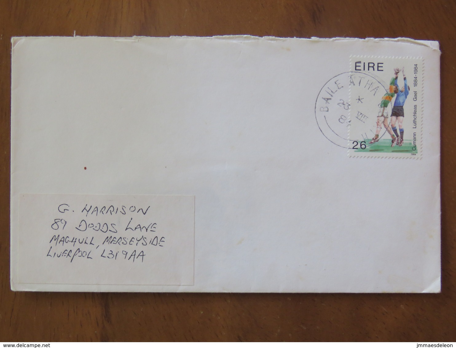 Ireland 1984 Cover Baile Atha To England - Gaelic Athletic Assoc. - Soccer Football - Lettres & Documents