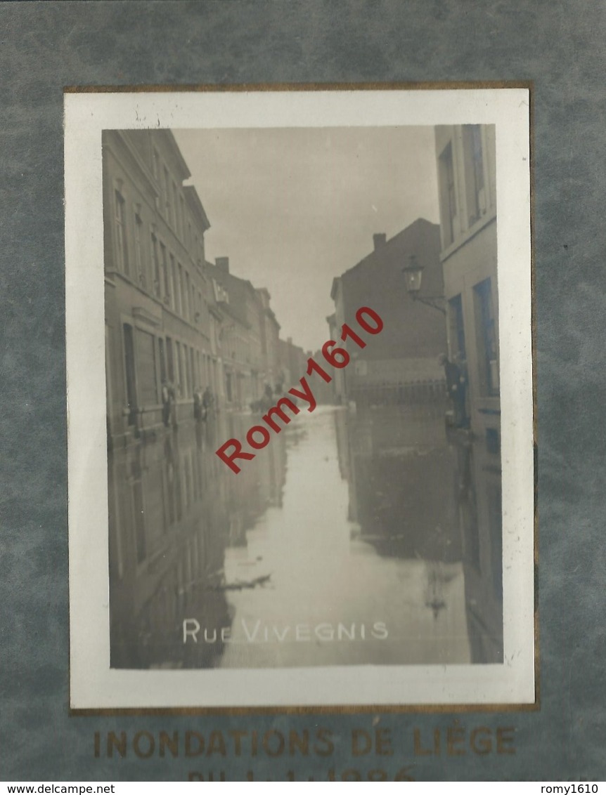 Liège. Photo Inédite Inondations  1er  Janvier 1926.  Rue  Vivegnis.  Animée. - Lieux