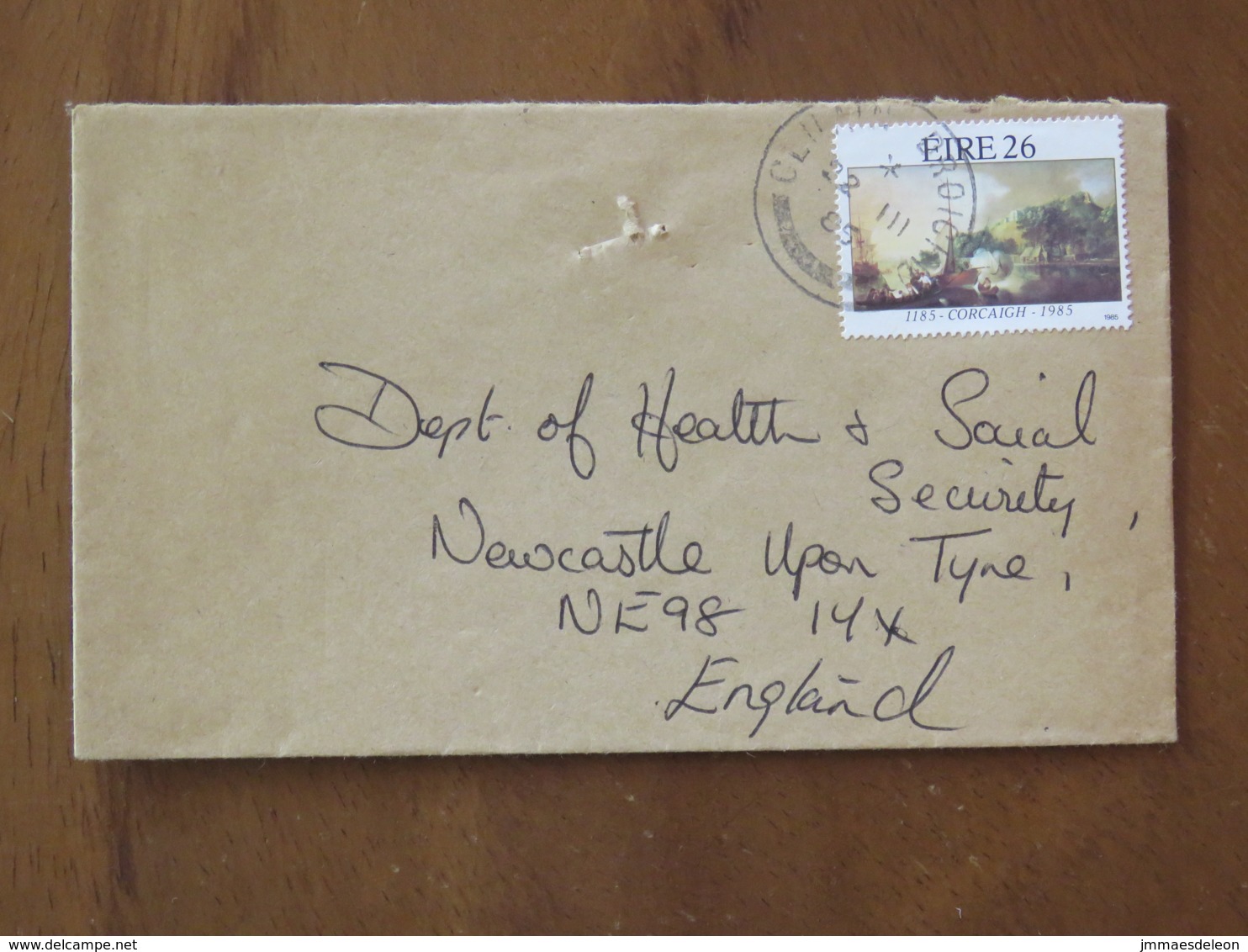 Ireland 1985 Cover To England - Corcaigh Cork City Lanscape Painting - Cartas & Documentos