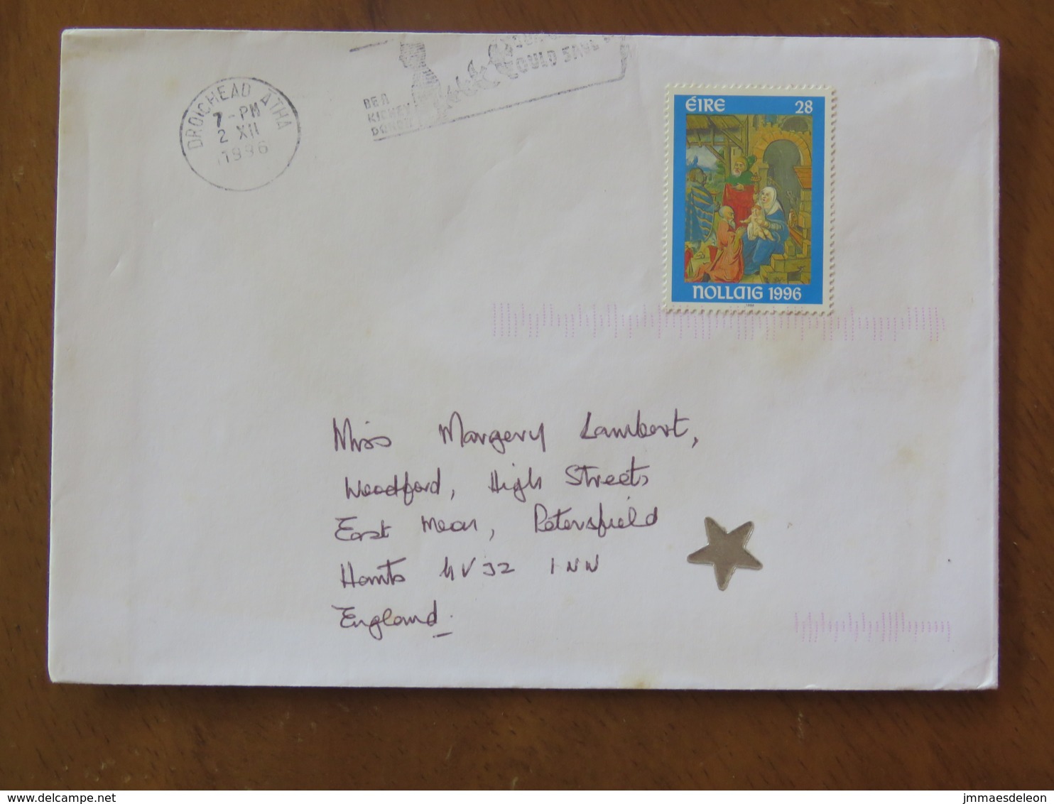 Ireland 1986 Cover Droichead To England - Christmas Painting - Lettres & Documents