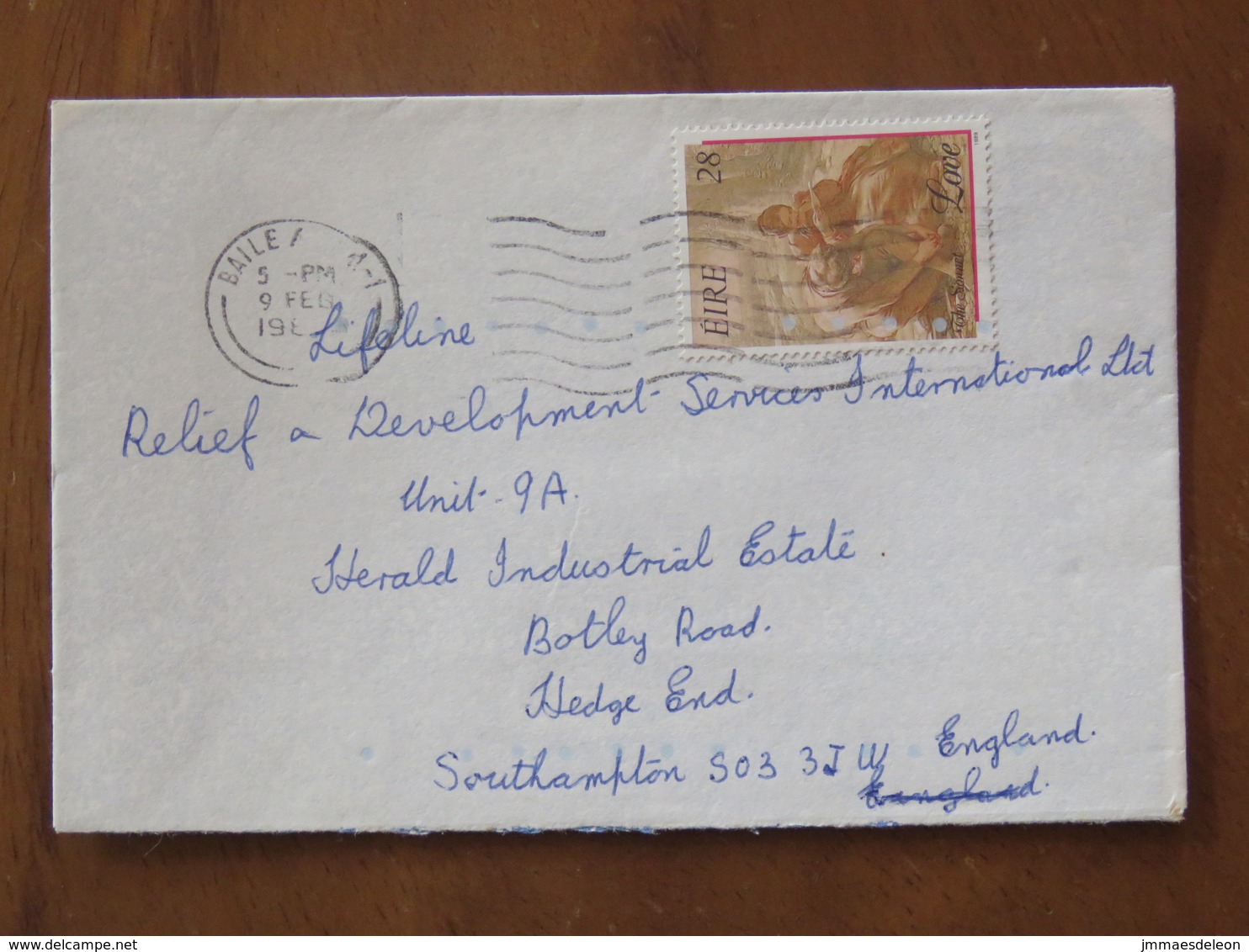 Ireland 1989 Cover Baile Atha To England - LOVE - Covers & Documents