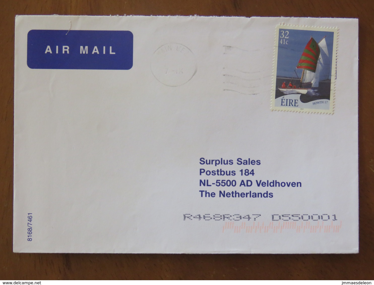 Ireland 2001 Cover To Holland - Sailboats - Boat - Storia Postale