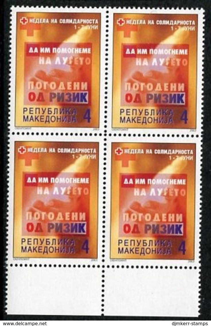 MACEDONIA 2003 Solidarity Week Tax Block Of 4 MNH / **.  Michel 124 - Nordmazedonien