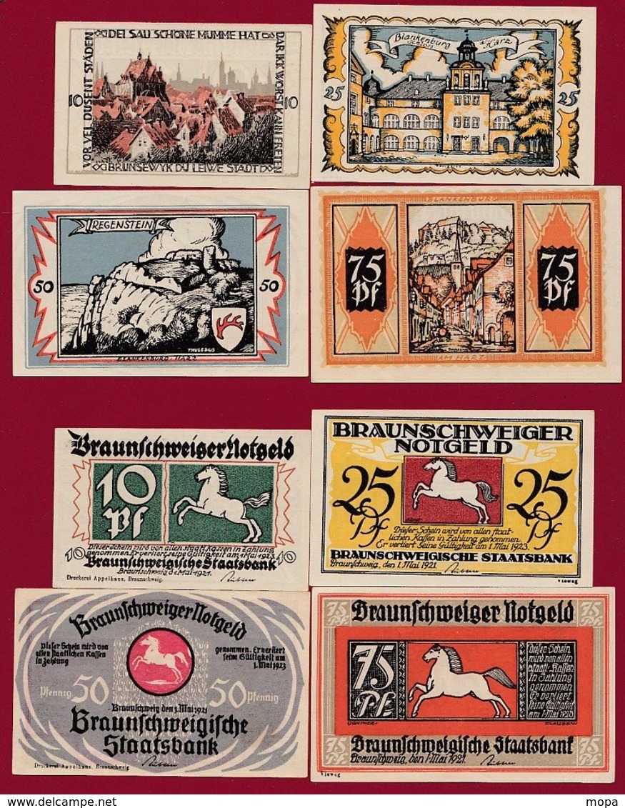 Allemagne 4 Notgeld  Stadt Braunschweiger  (Série Complète)  Dans L 'état N °29 - Collezioni