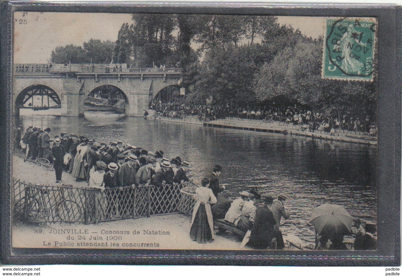 Carte Postale 94. Joinville Concours De Natation 24 Juin 1906  Très Beau Plan - Joinville Le Pont