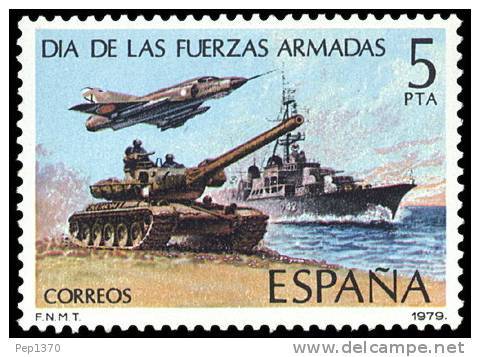 ESPAÑA 1979 - DIA DE LAS FUERZAS ARMADAS - Edifil 2525 - Yvert 2171 - Militares