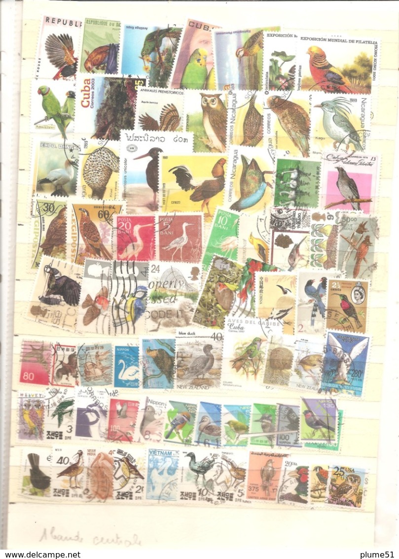 Vrac Thème OISEAUX Lot De 100 Timbres Oblitérés - 209 - Kilowaar (max. 999 Zegels)