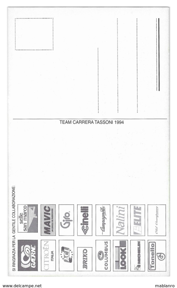 CARTE CYCLISME BEAT ZBERG SIGNEE 1994 FORMAT 12 X 20 - Ciclismo