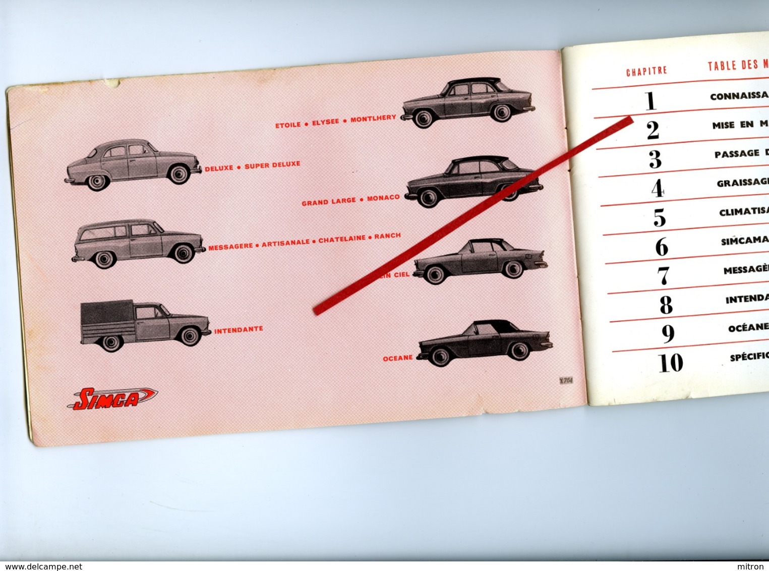 SIMCA P 60. Notice D'entretien - Auto