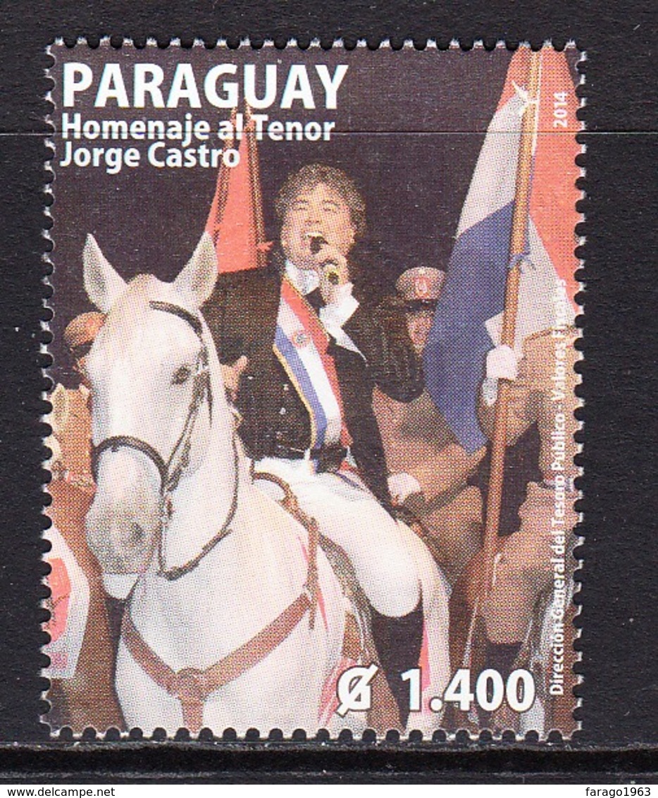 2014 Paraguay Castro Music Singer Horse   Complete Set Of 1 MNH - Paraguay