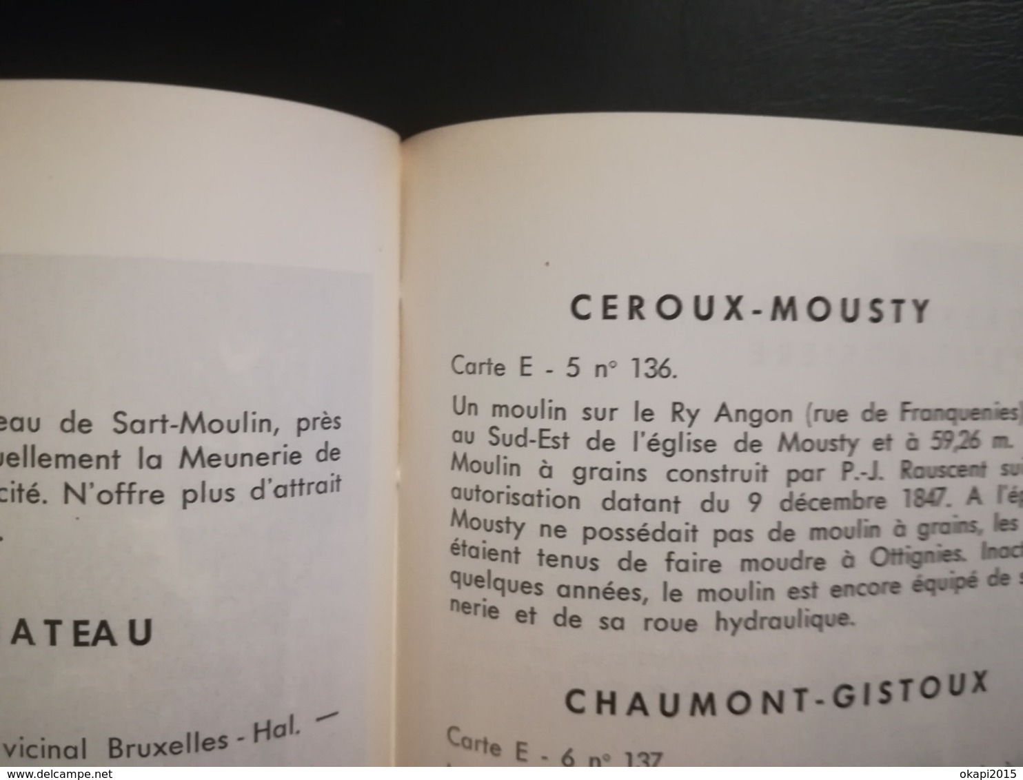 MOULIN À VENT MOULIN À EAU BRABANT WALLON BRABANT FLAMAND BRUXELLES  PETIT LIVRE RÉPERTOIRE DES MOULINS ANNÉE  1961