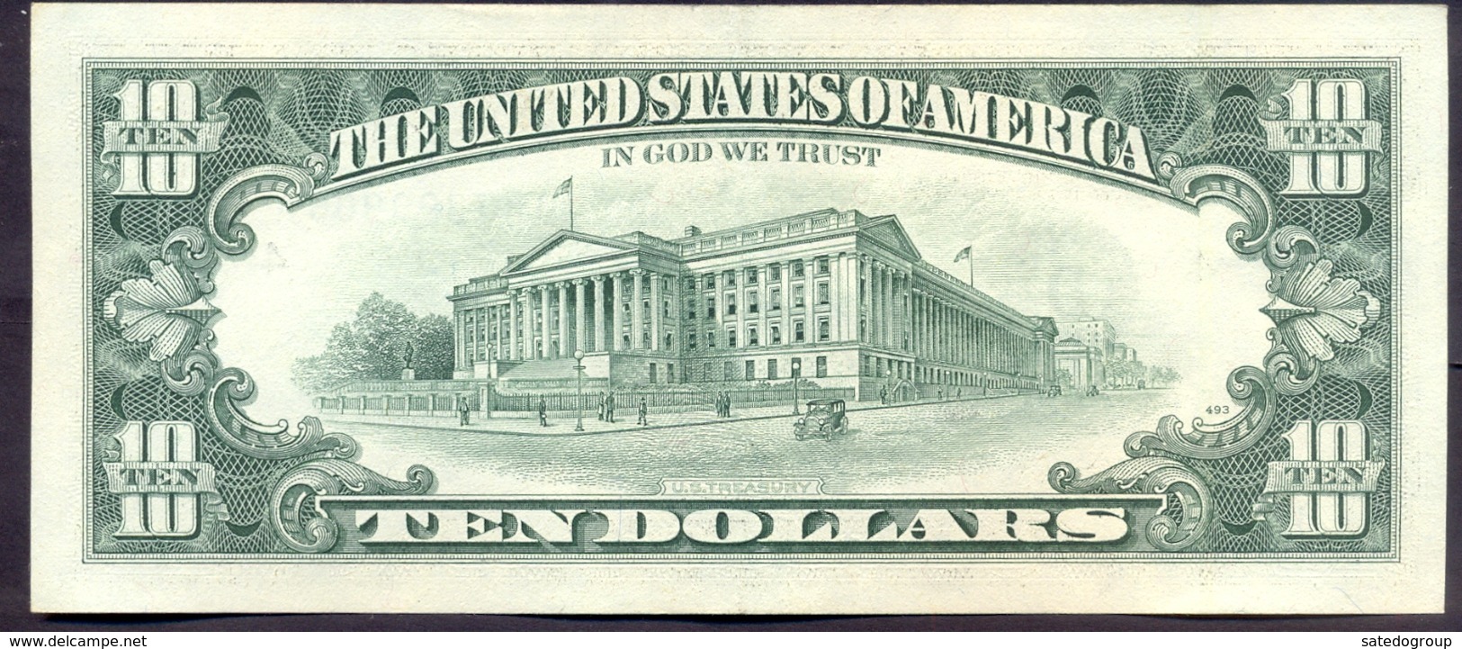 USA 10 Dollars 1990 D  - XF # P- 486 < D - Cleveland OH > - Biljetten Van De  Federal Reserve (1928-...)