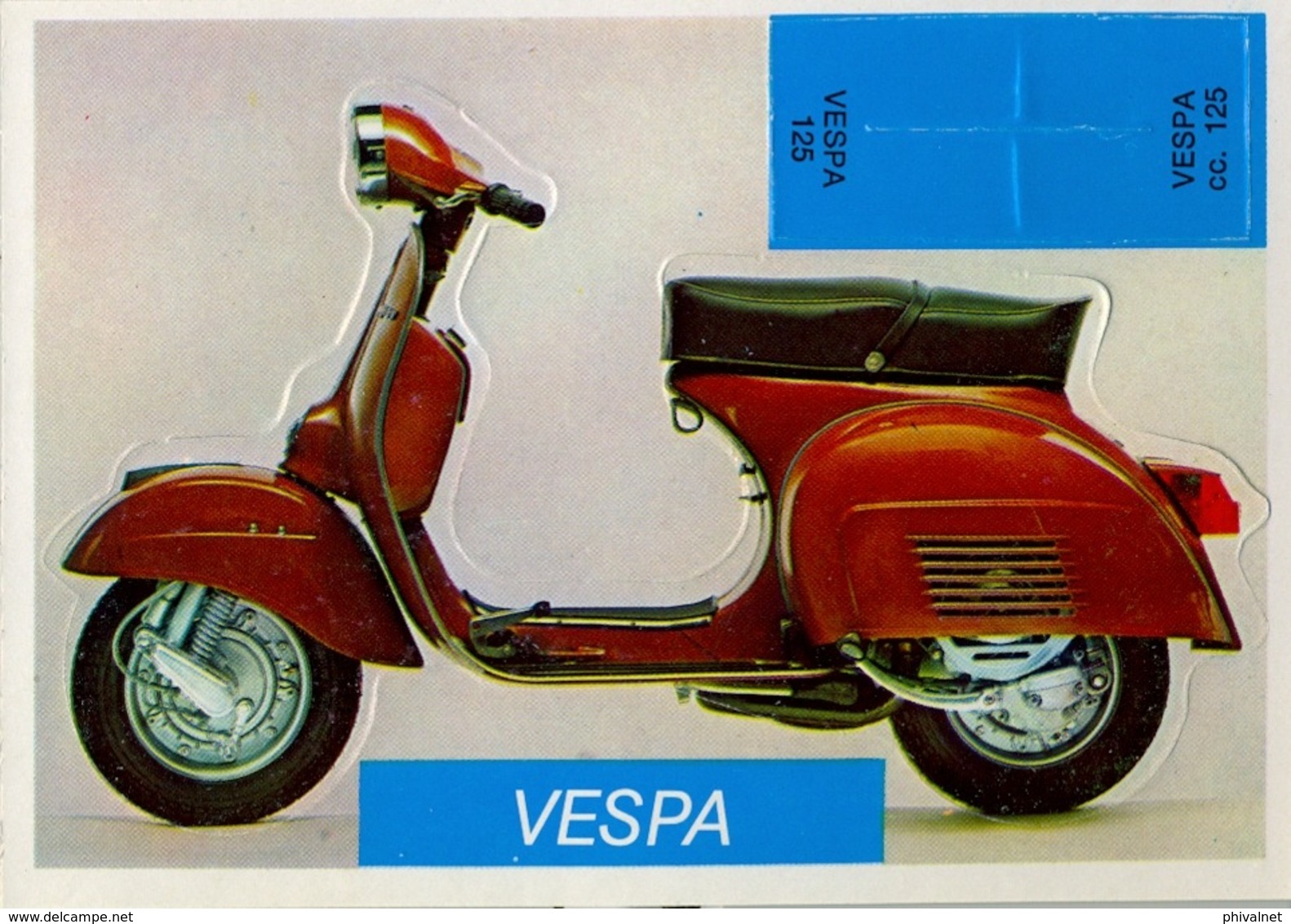 VESPA - MOTOCICLETA , MOTORCYCLE , MOTORRAD - CROMO / FOTOGRAFIA TROQUELADO AÑOS 70 , ED. DIDEC , RARO - Autres & Non Classés