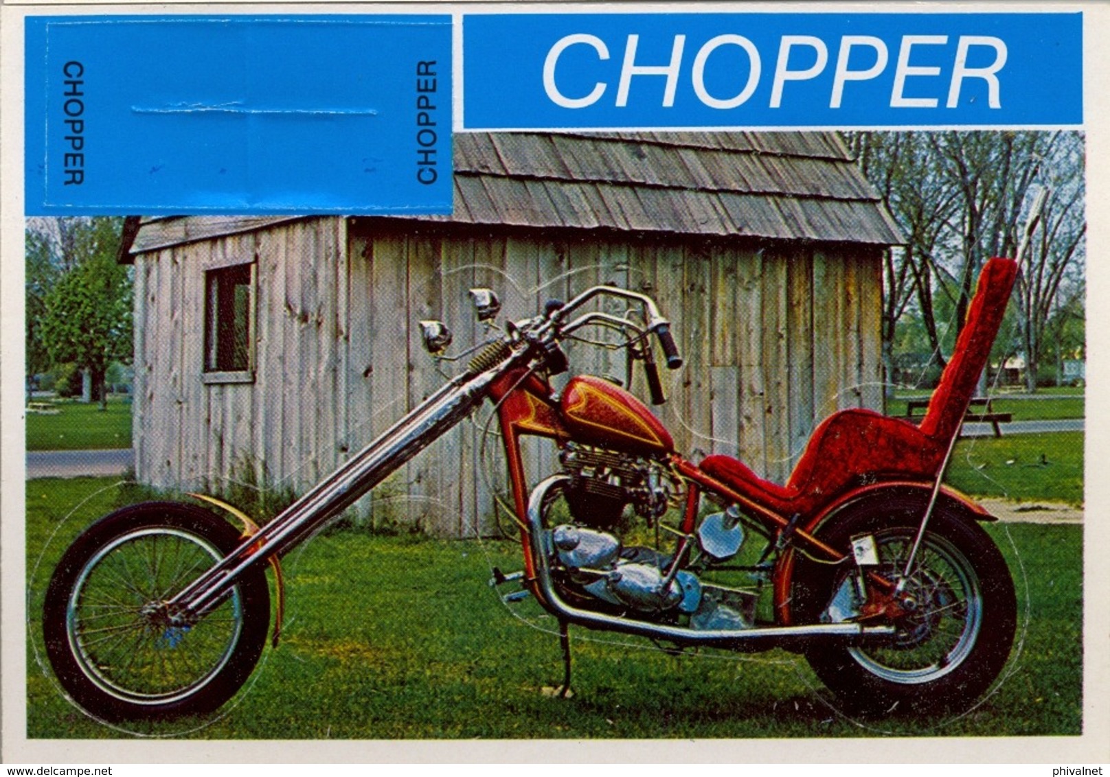 CHOPPER - MOTOCICLETA , MOTORCYCLE , MOTORRAD - CROMO / FOTOGRAFIA TROQUELADO AÑOS 70 , ED. DIDEC , RARO - Otros & Sin Clasificación