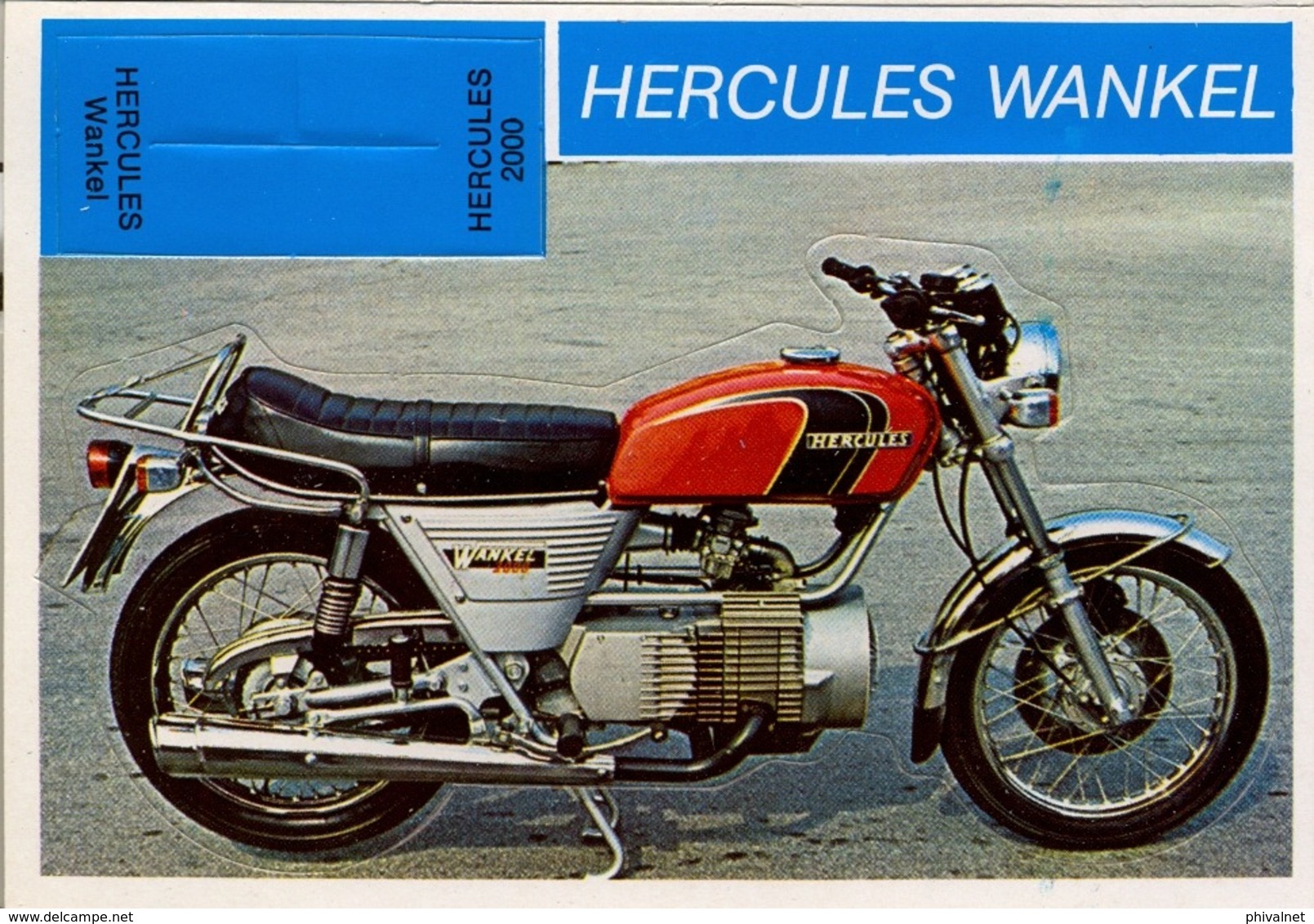 HERCULES WANKEL  - MOTOCICLETA , MOTORCYCLE , MOTORRAD - CROMO / FOTOGRAFIA TROQUELADO AÑOS 70 , ED. DIDEC , RARO - Otros & Sin Clasificación