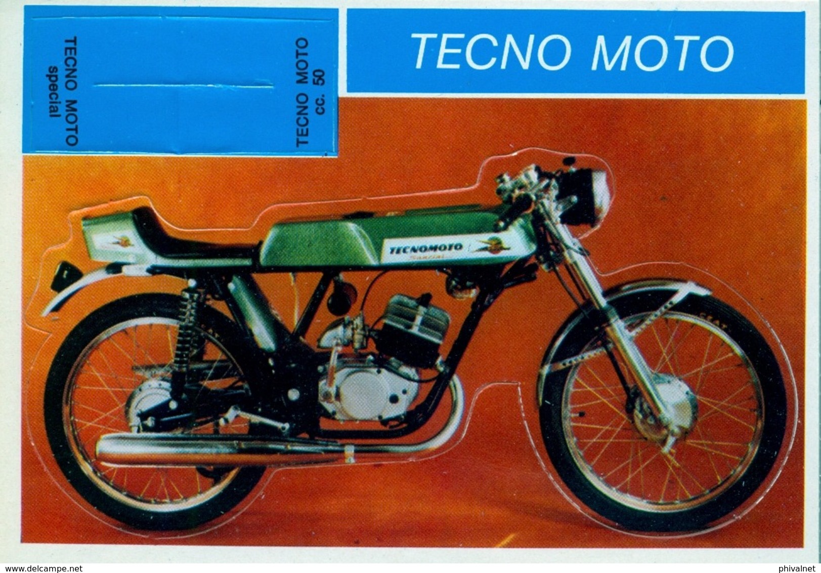 TECNO MOTO - MOTOCICLETA , MOTORCYCLE , MOTORRAD - CROMO / FOTOGRAFIA TROQUELADO AÑOS 70 , ED. DIDEC , RARO - Otros & Sin Clasificación