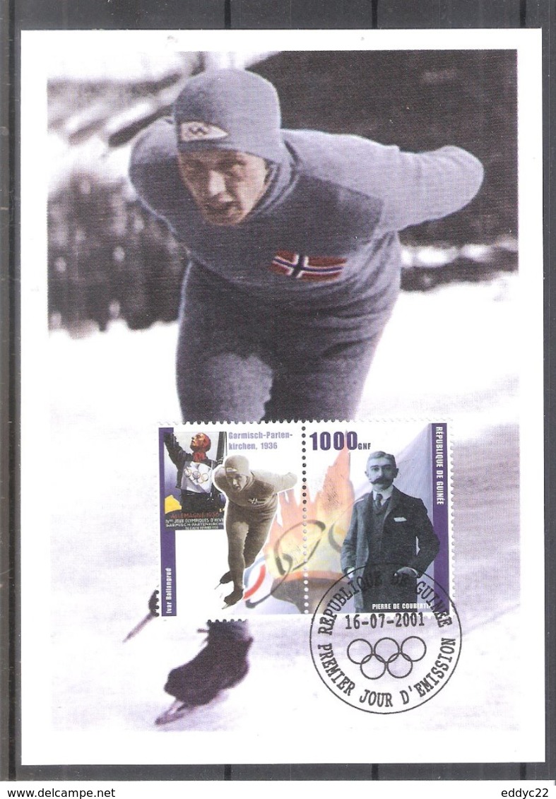 Olympic Games Garmisch-Partenkirchen 1936 - Skating - Ivar Ballangrud On CM Guinea (to See) - Hiver 1936: Garmisch-Partenkirchen