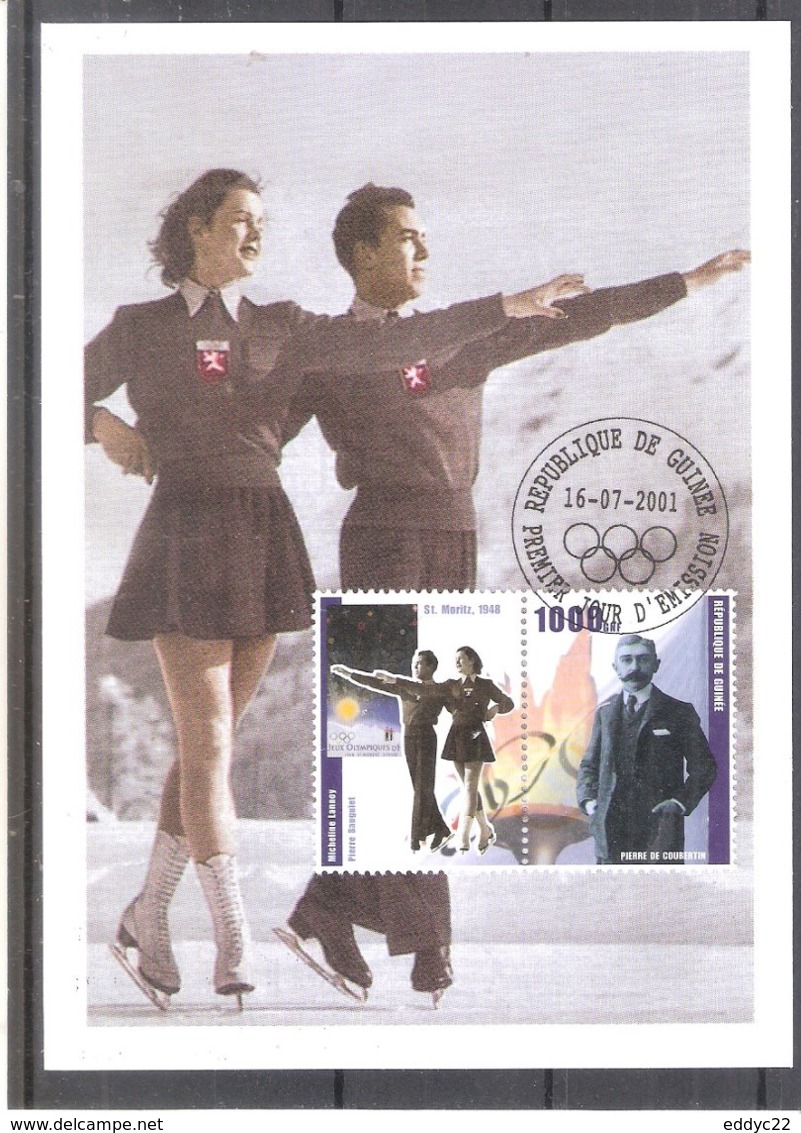 Olympic Games St.Moritz 1948 - Figure Skating - Micheline Lannoy & Pierre Bauguiet On CM Guinea (to See) - Winter 1948: St. Moritz