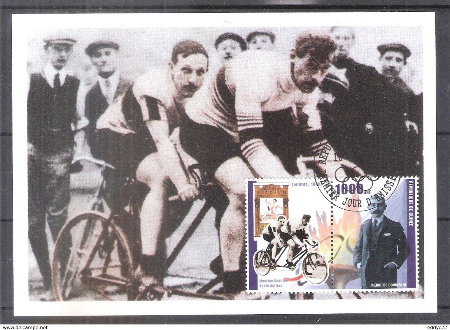 Olympic Games London 1948 - Cycling - Maurice Schilles & André Auffrey On CM Guinea (to See) - Ete 1948: Londres