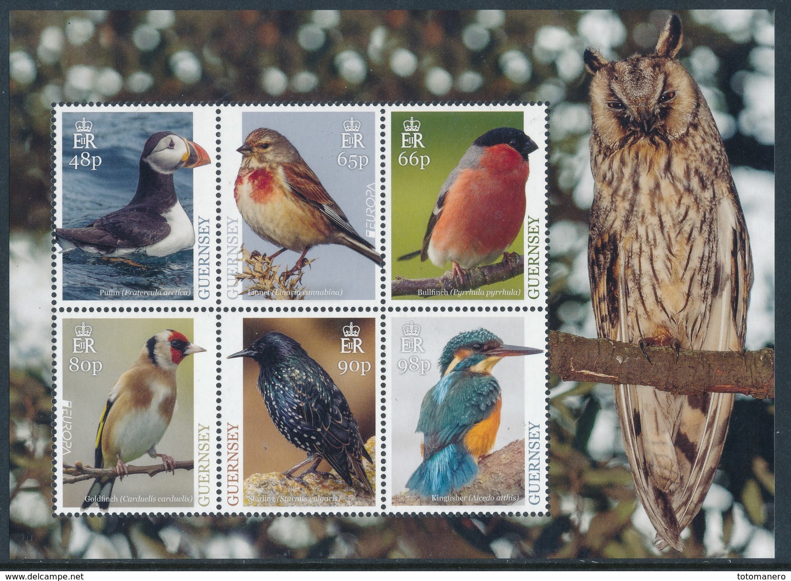 GUERNSEY EUROPA 2019 "National Birds" Souvenir Sheet Of 6v** - 2019