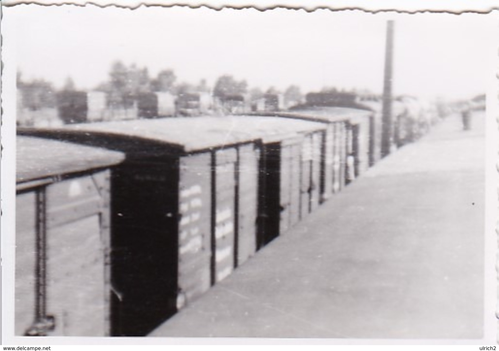 Foto Bahnwaggons Und Lastwagen - 2. WK -  8*5cm (43874) - Krieg, Militär