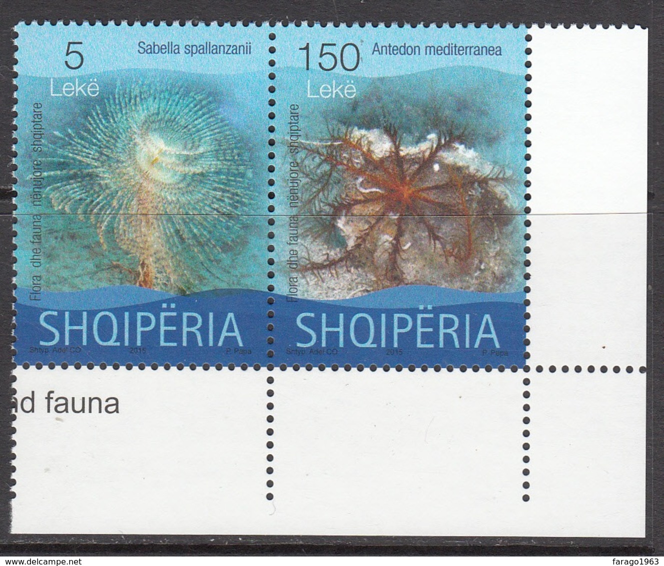 2015 Albania Albanie Marine Life  Complete Pair MNH - Albania