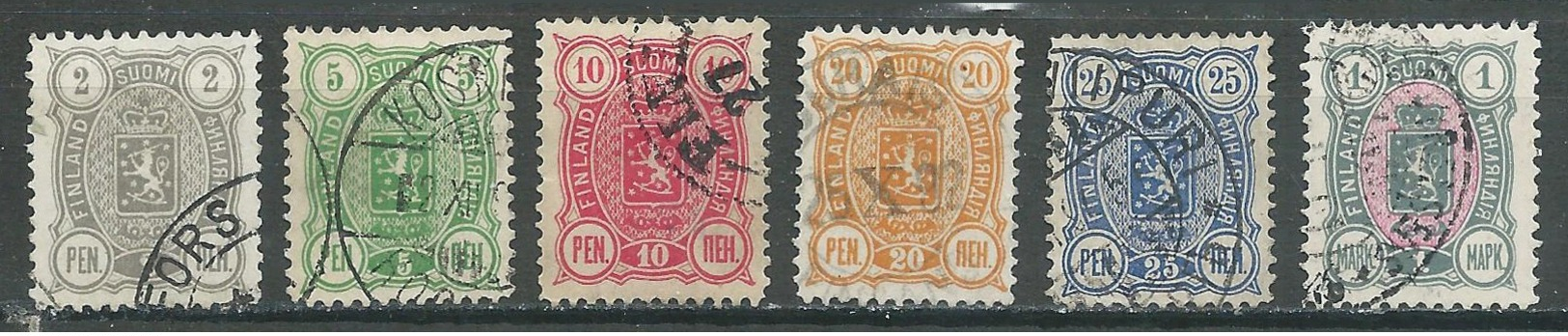 Finlande YT N°28A-29A-30A-31A-32A-33 Oblitéré ° - Used Stamps