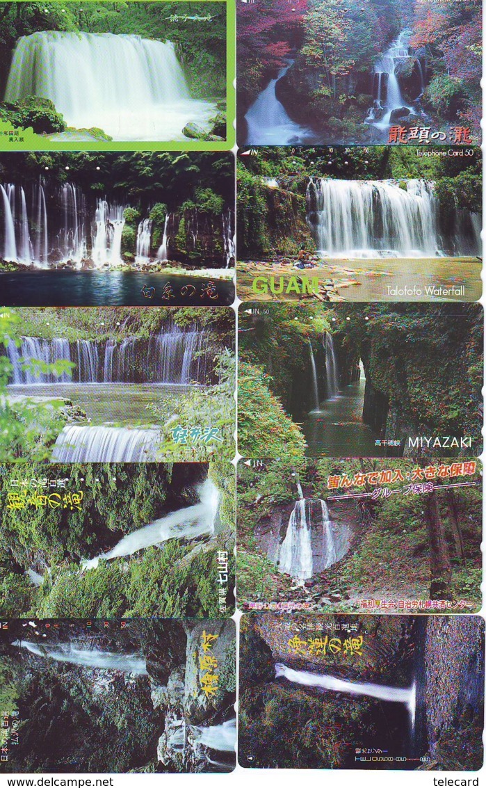 10 Telecartes Japon Chute D'eau - WATERFALL – Watervallen - WASSERFALL ( Lot A- 172) - Paisajes