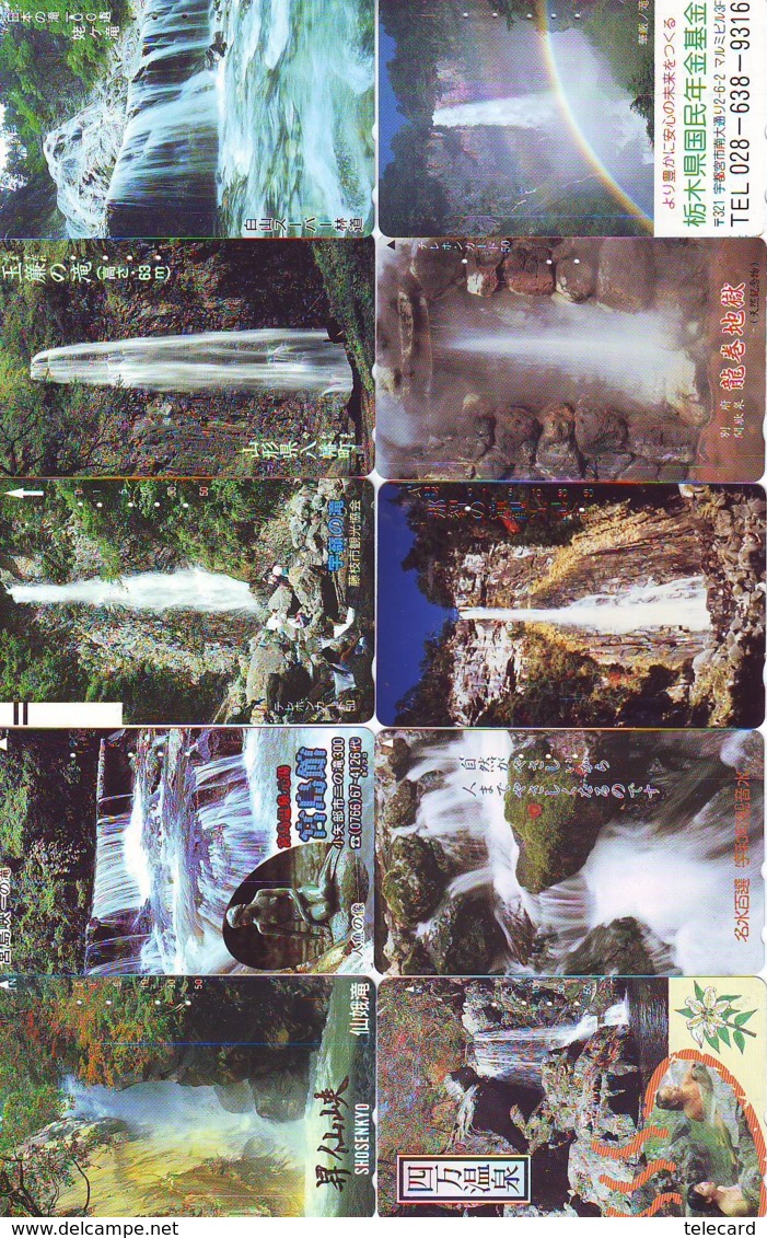 10 Telecartes Japon Chute D'eau - WATERFALL – Watervallen - WASSERFALL ( Lot A- 175) - Paysages