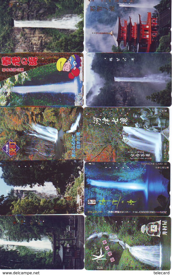 10 Telecartes Japon Chute D'eau - WATERFALL – Watervallen - WASSERFALL ( Lot A- 177) - Paisajes