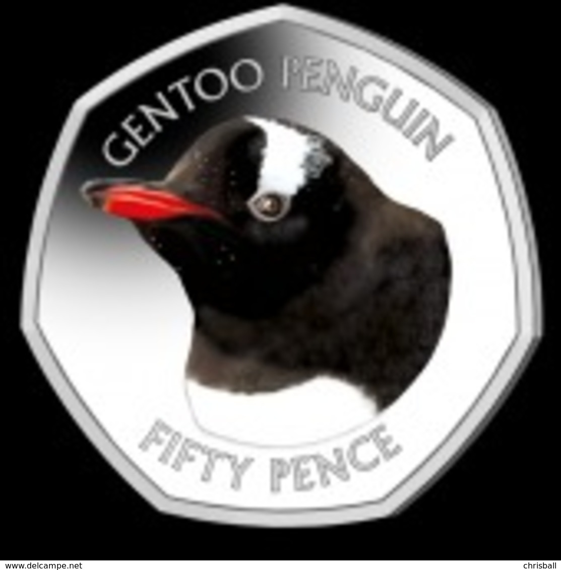 Falkland Island 50p Coin Gentoo Penguin Diamond Finish Uncirculated - Falkland Islands