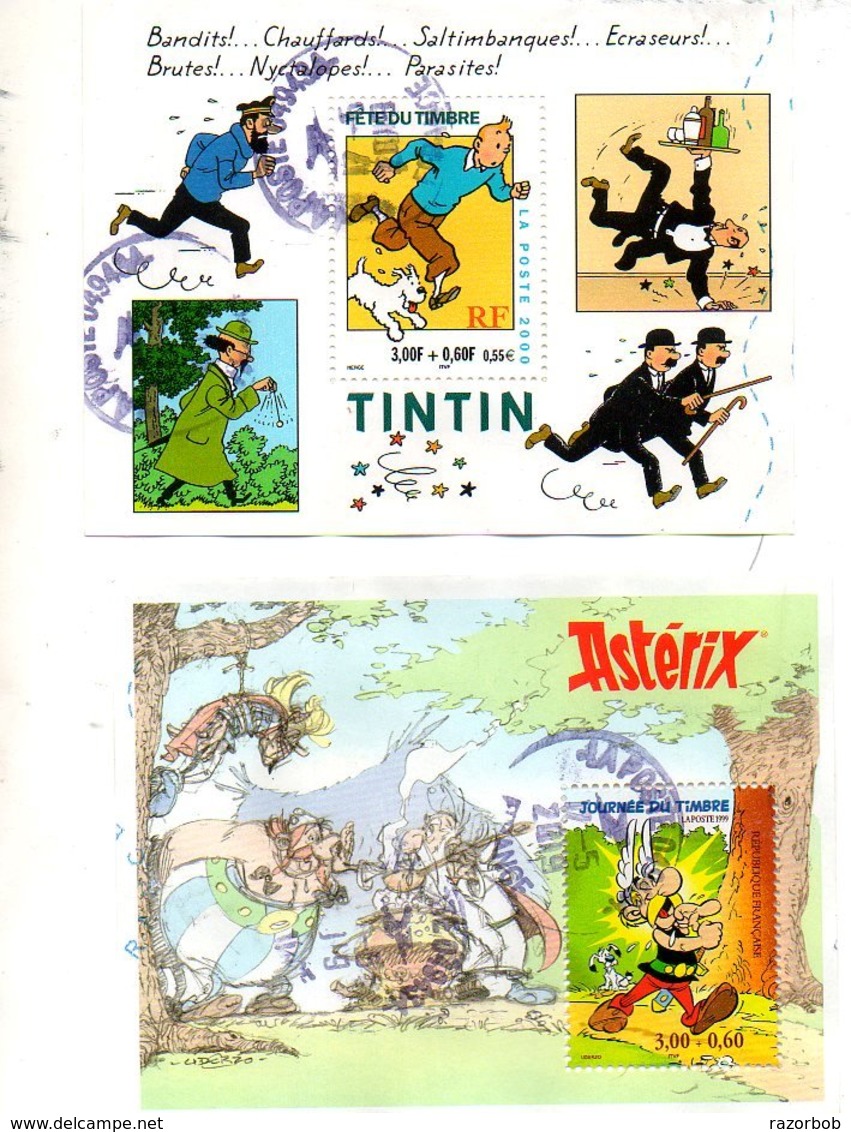 H966  France  Blocs Tintin Et Asterix Obl - Oblitérés