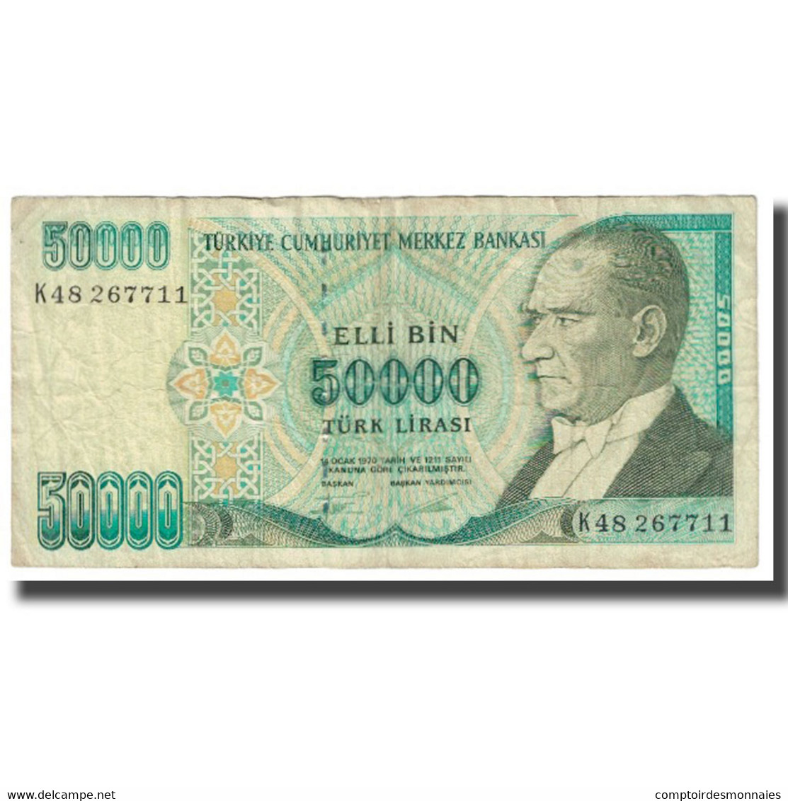 Billet, Turquie, 50,000 Lira, 1970, 1970-10-14, KM:203a, TB - Turchia