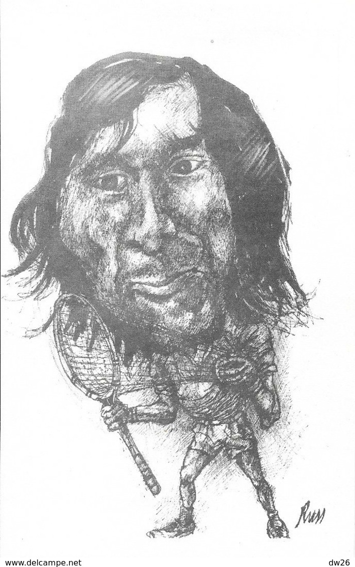 Caricature N° 3: Ilie Nastase (Tennis, Roumanie) Series 1, Illustration Russ - Sport By Russell Fisher - Tennis