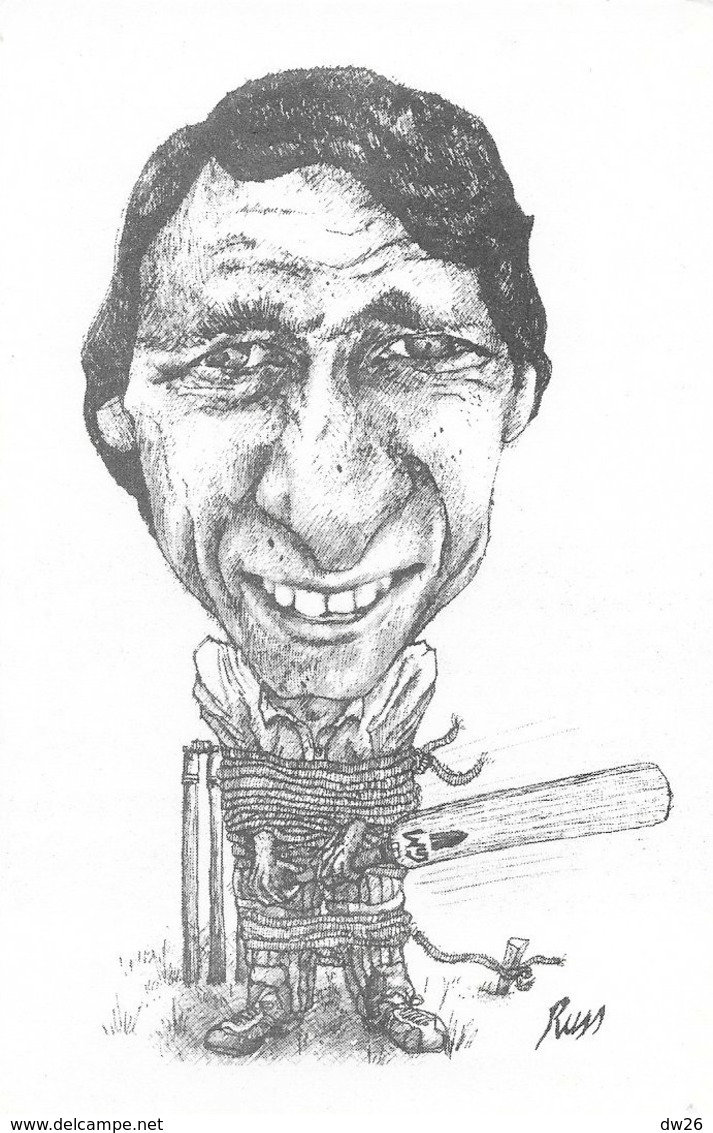 Caricature N° 4: Derek Randall (Cricket, Angleterre) Series 1, Illustration Russ - Sport By Russell Fisher - Cricket