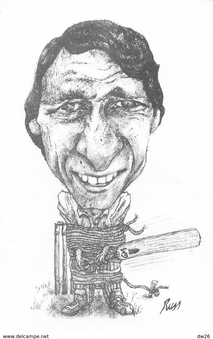 Caricature N° 4: Derek Randall (Cricket, Angleterre) Series 1, Illustration Russ - Sport By Russell Fisher - Críquet