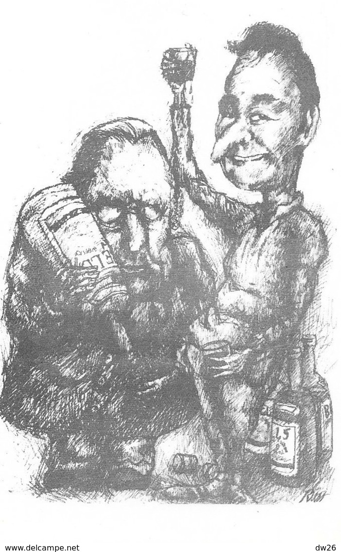 Caricature N° 2: Brian Clough And Peter Taylor (Foot-ball, Coach) Series 1, Illustration Russ - Sport By Russell Fisher - Fútbol