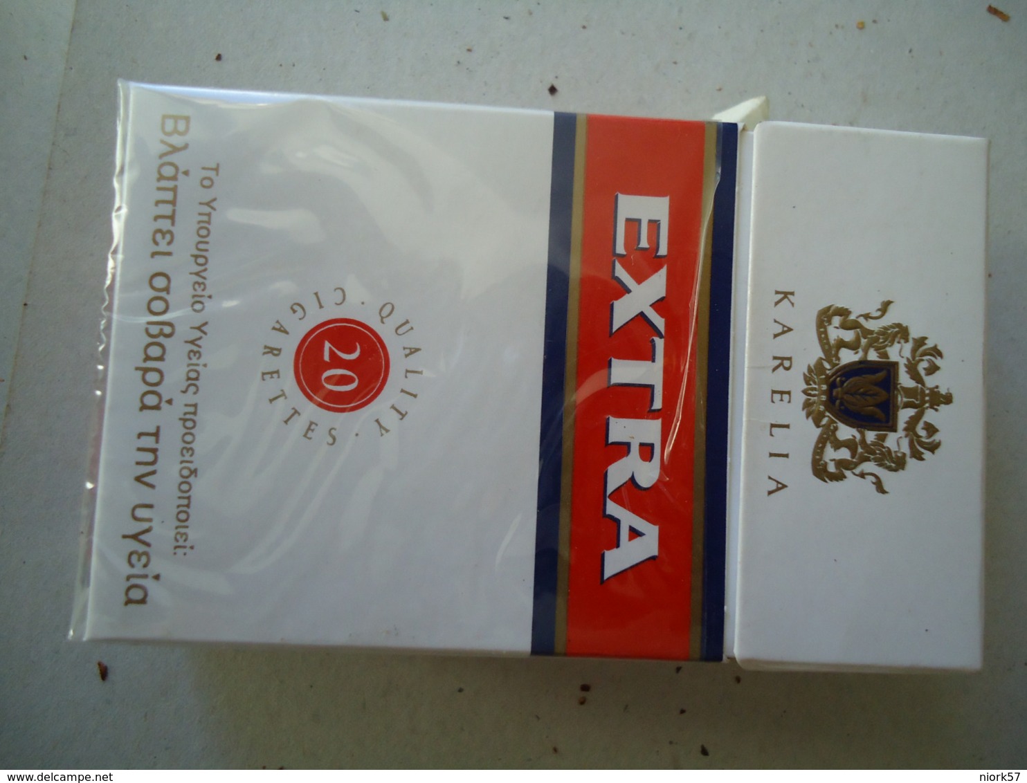 GREECE USED EMPTY CIGARETTES BOXES  EXTRA KARELIA KARELIAS - Empty Tobacco Boxes