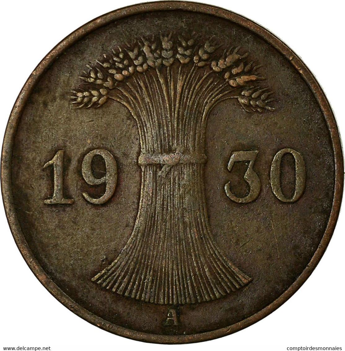 Monnaie, Allemagne, République De Weimar, Reichspfennig, 1930, Berlin, TTB - 1 Rentenpfennig & 1 Reichspfennig