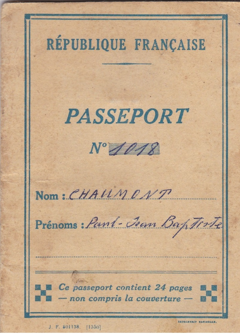 3 PASSEPORTS  Ayant VOYAGES ,timbres Fiscaux Et Surement Consulaires (méme Famille) A VOIR VRAIMENT (lot 214) - Documents Historiques