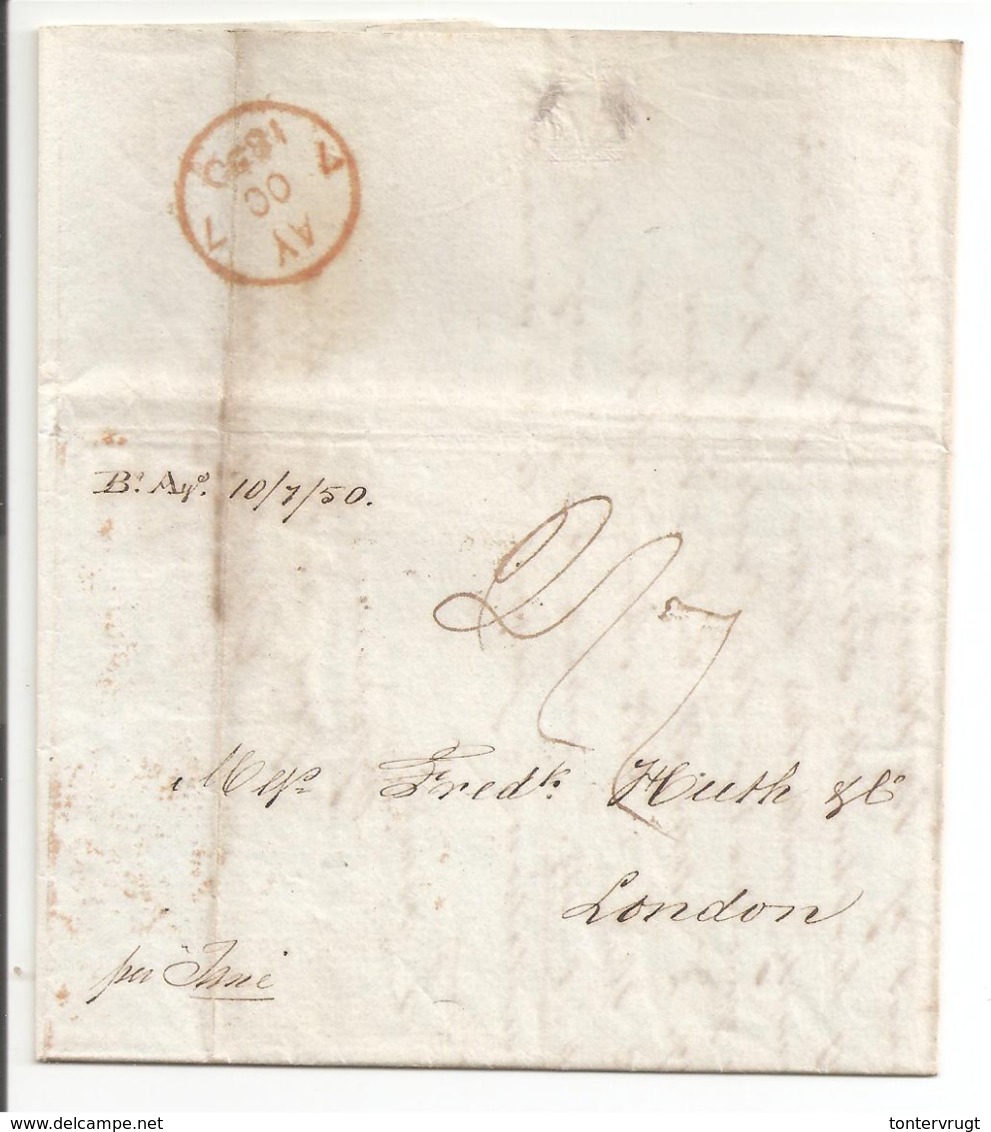 Buenos Aires10.7.1850>London. British Packet. Poste Maritieme - Préphilatélie