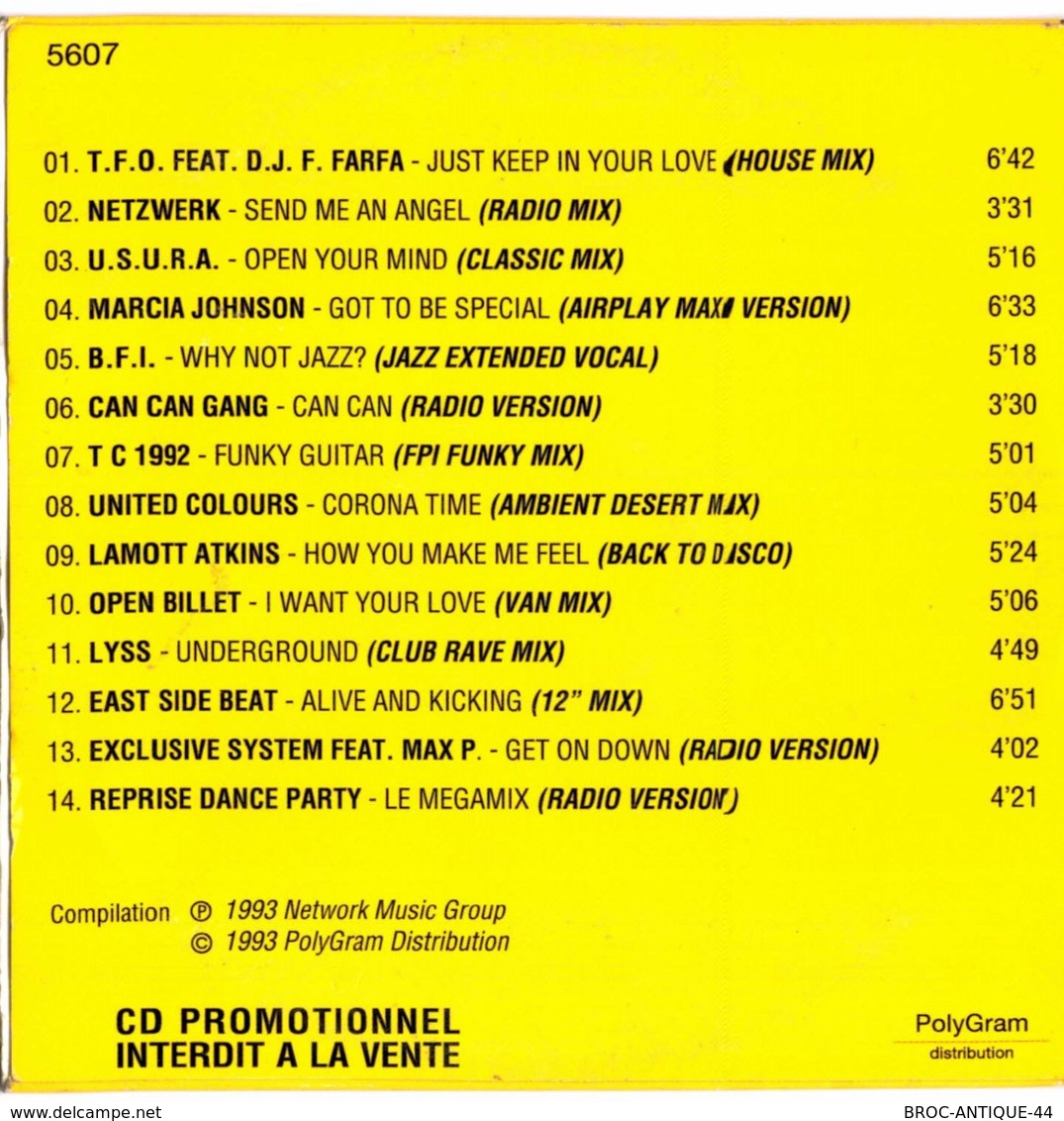 CD N°1821 - APR AIRPLAY RECORDS - UNE DANCE D' AVANCE - PRINTEMPS 93 - COMPILATION 14 TITRES - Dance, Techno & House