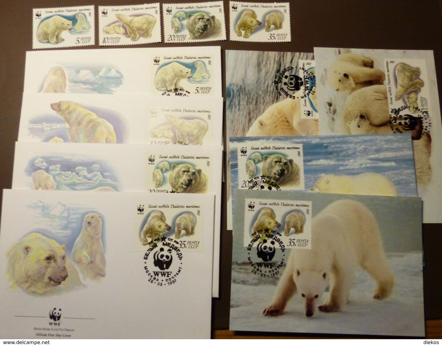 UdSSR Russia WWF Eisbär Polarbear  Maxi Card FDC MNH ** #cover 4992 - Lots & Serien