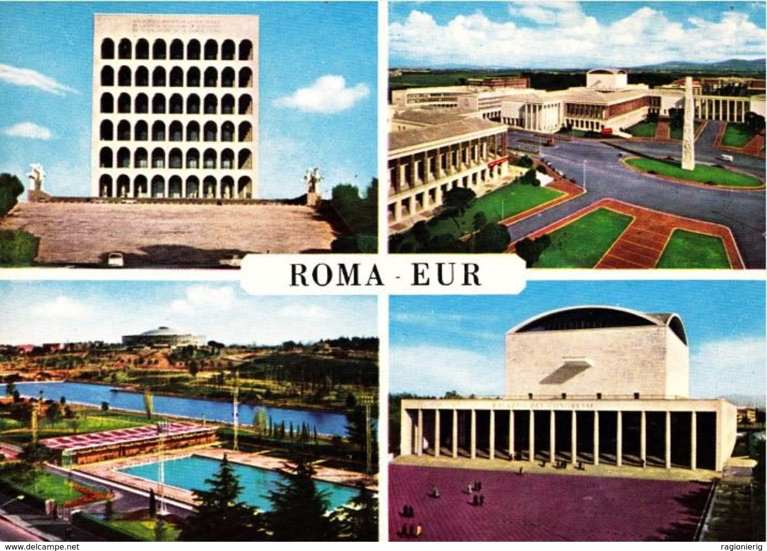 ROMA EUR - E.u.r. - 4 Vedute - Palazzo Della Civiltà - Piazzale Marconi - Piscina Delle Rose - Palazzo Dei Congressi - Exhibitions