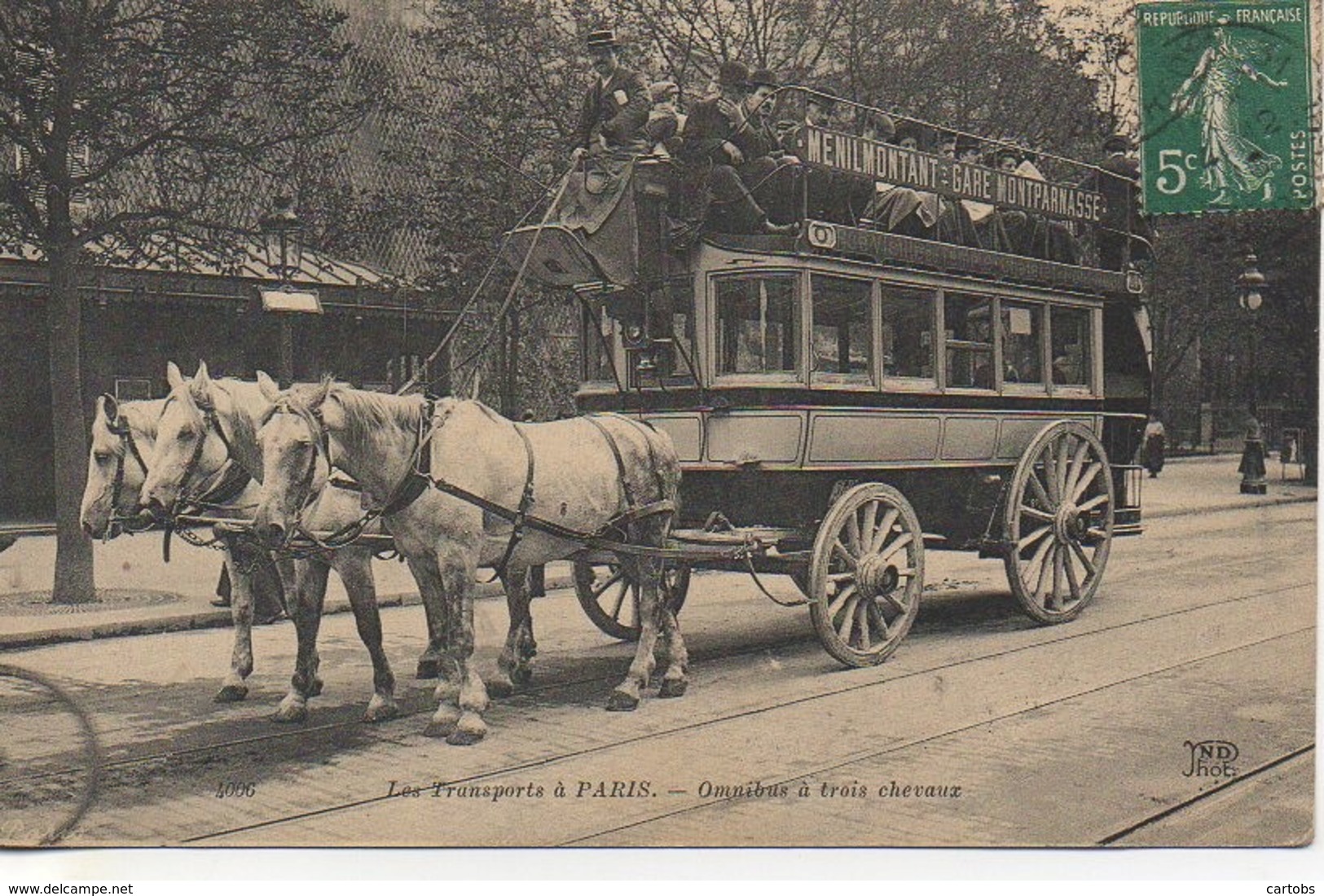 75 Les Transports à PARIS  Omnibus à Trois Chevaux - Transporte Público