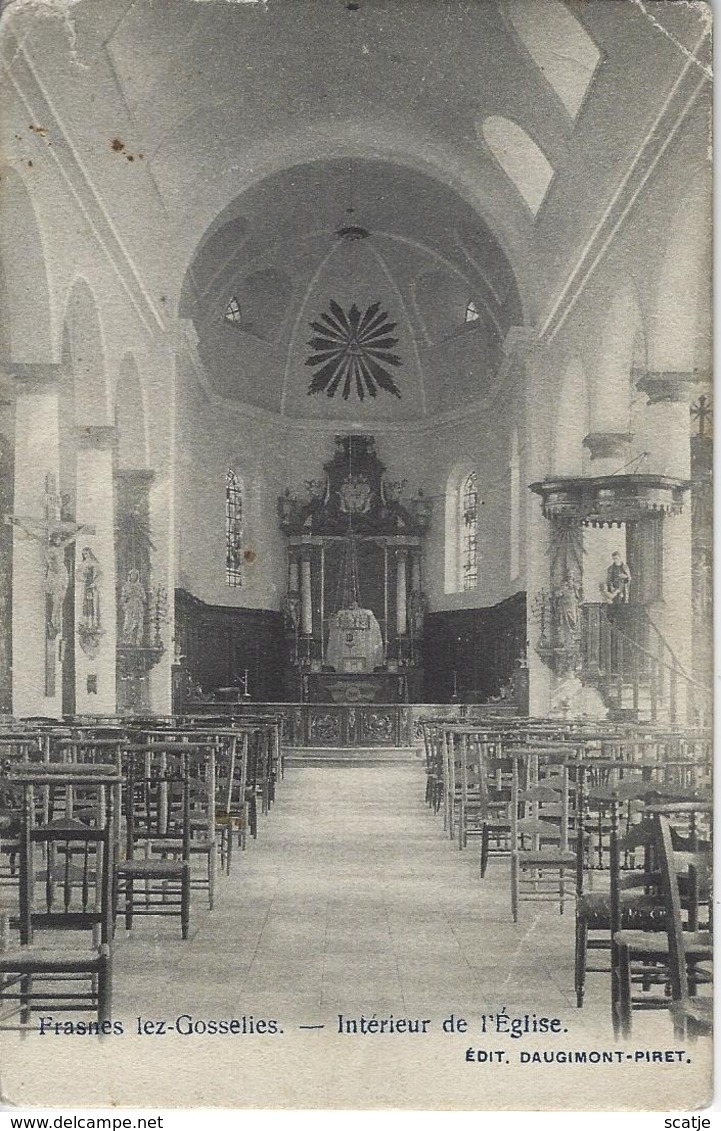 Frasnez   Lez-Gosselies.   -   Intérieur De L'Eglise. ( Scheurtje Bovenaan)  1900 - Les Bons Villers